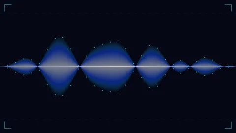 5 audio spectrum visualizer glowing blue digital sound wave animation Stock Footage 345661604