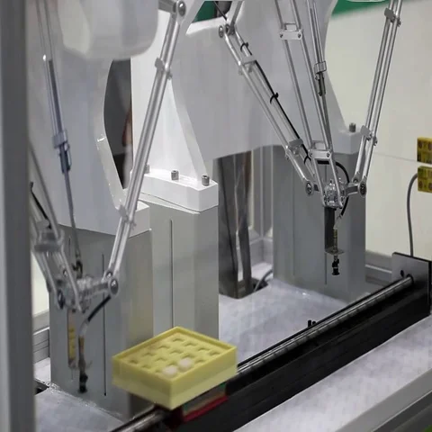 5-axis servo positioning device in action Stock Footage 69735155