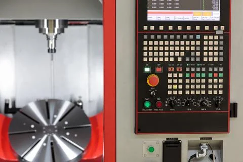 5 axis vertical CNC milling machine center Stock Photos