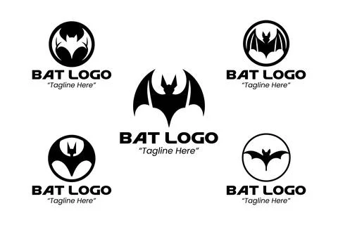 5 Bat Logo Set Modern Minimalist Animal Brand Design Illustrazione stock