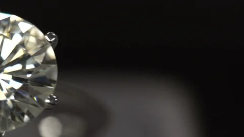5 carat diamond ring macro shooting. panning shine diamond Stock Footage 118685871