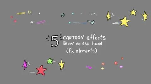 5 cartoon effects of stars above your head Stock Footage 203749950