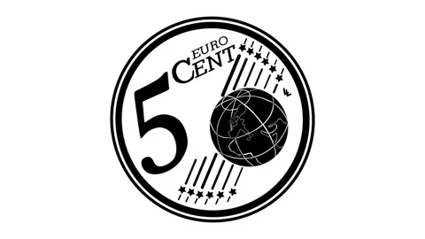 5 cent euro vector design animation Stock Footage 286787918