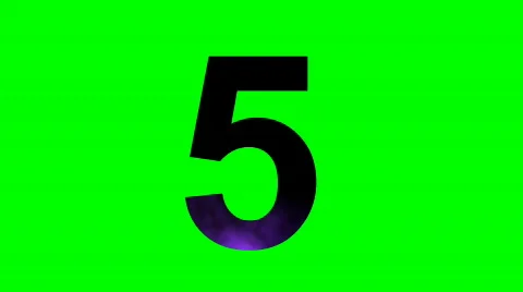 "5" Chromakey Green Screen Animated Fire Snow Water Explosion Lettering Stock Footage 133086