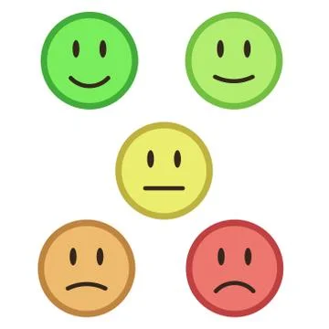 5 Color Faces Feedback / Mood, stock vector illustration Stock Illustration
