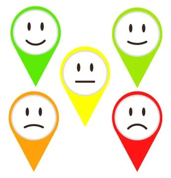 5 Color Faces Feedback / Mood, stock vector illustration Stock-Illustration