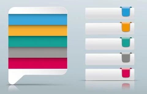 5 Colored Tabs Speech Bubble Directory Illustrazione stock