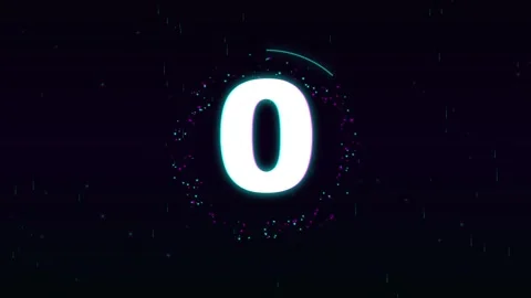 5 countdown glittering animation with glowing neon numbers and shimmering Stock Footage 345371806