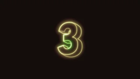 5 Counting Down Animation (Black Background) 4K Stock Footage 310356823