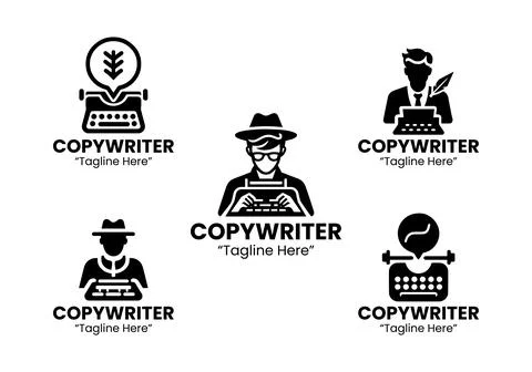 5 Creative copywriter logo set for writing and content marketing services B.. Stock Illustration
