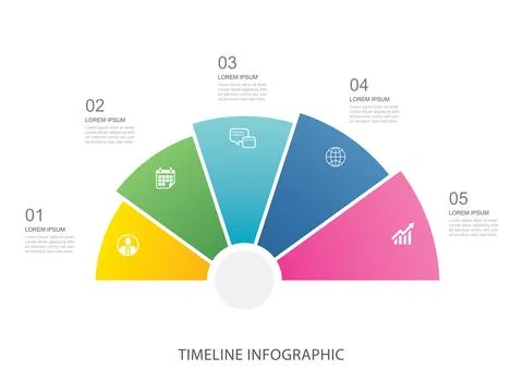5 data infographics step growth business template design. Illustration abstra 스톡 일러스트