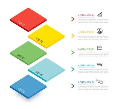 5 data infographics step to success template. Illustration abstract backgroun 스톡 일러스트