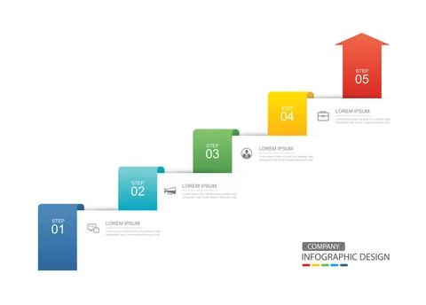 5 data infographics tab index layout template. Illustration business abstra.. Stock Illustration