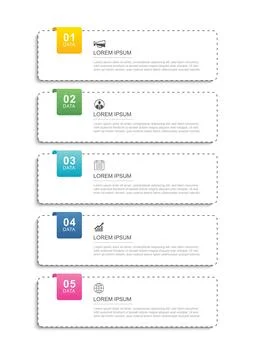 5 data infographics tab layout template. Illustration business abstract bac.. Stock Illustration