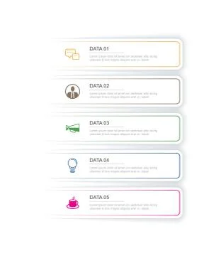 5 data infographics tab paper index template. Vector illustration abstract ba Illustrazione stock