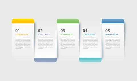 5 data infographics tab paper index template. Vector illustration abstract ba Illustrazione stock