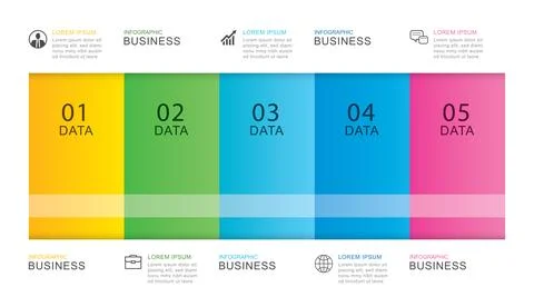 5 data infographics tab paper index template. Vector illustration abstract ba Stock Illustration