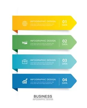 5 data infographics tab paper index timeline template. Vector illustration .. 스톡 일러스트