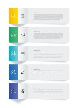5 data infographics tab paper index template. Illustration abstract backgroun Stock Illustration