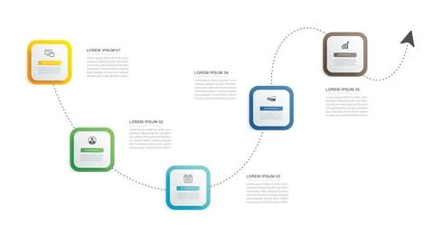 5 data infographics timeline template. Illustration business abstract backg.. 스톡 일러스트