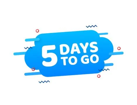 5 Days to go. Countdown timer. Clock icon. Time icon. Count time sale. Vector Illustrazione stock