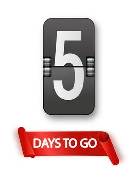 5 days to go icon set. Countdown of days remaining. Offer timer sticker limited Stock Illustration