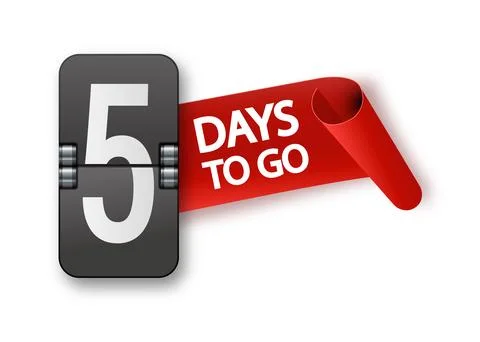 5 days to go icon set. Countdown of days remaining. Offer timer sticker limited Stock-Illustration