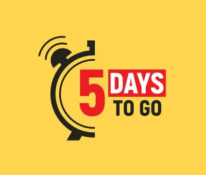 5 days to go last countdown icon. Five day go sale price offer promo deal timer Stock-Illustration