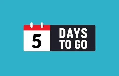 5 days to go last countdown icon. Five day go sale price offer promo deal timer 스톡 일러스트