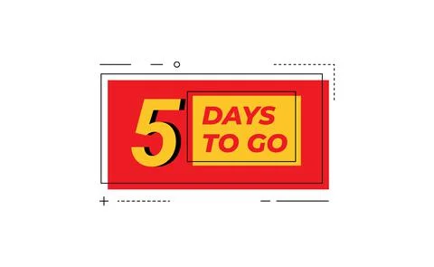 5 days to go last countdown icon. Stock Illustration