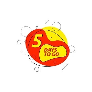 5 days to go last countdown Stock Illustration