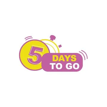5 days to go last countdown icon. Five day go sale price offer promo Stock Illustration