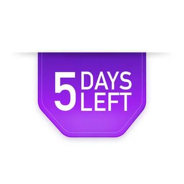 5 Days to go poster in flat style. Vector illustrations for time managment. Illustration