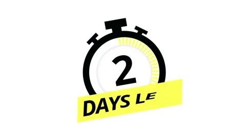 5 Days Left label on white background. Flat icon. Motion graphics. Video stock 151531537