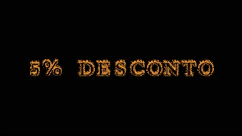 5% desconto fire text effect black background Stock Footage 136566081