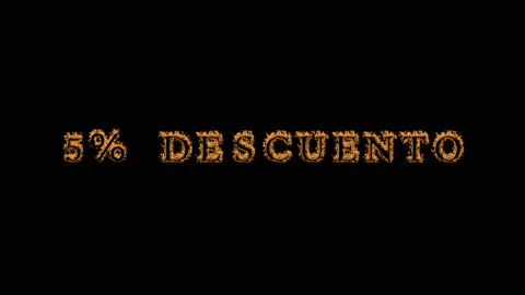 5% descuento fire text effect black background Stock Footage 136499708