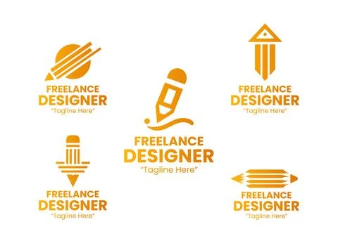 5 Designer Logo Set Creative Minimal Identity Illustrazione stock