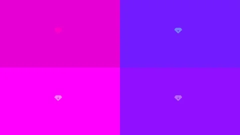 5 diamonds abstract background with neon triangles. Seamless loop 4K  Stock Footage 114443143