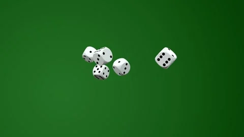 5 dice are falling - separate alpha channel Vidéo 297952043