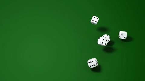 5 dice are rolled on a shiny gray background 스톡 동영상 297891437