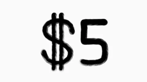 5 Dollar Hand Drawn Animation For Finance Currency Money Business Concept Stock Footage 303061451