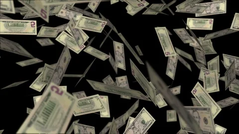 5 Dollar Notes Falling Stock Footage 86917090