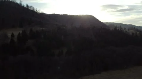 5 - Drone shots with sunset at mountains Видео 265887800