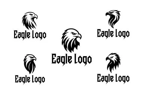 5 Eagle Logo Set Modern Minimalist Animal Brand Design 스톡 일러스트