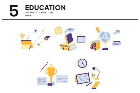 5 Education Vector Illustrations Stock Illustration