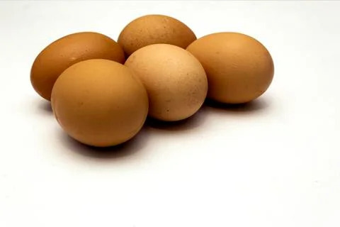 5 eggs high light Stock Photos