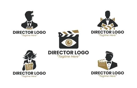 5 Elegant director logo set for film, theater, and entertainment industries イラスト素材