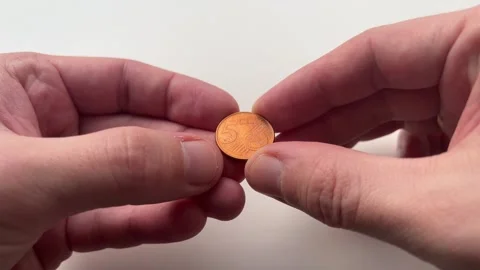 5 Euro Cent On A White Background Stock Footage 259639619