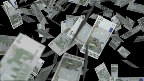 5 Euro Notes Falling Stock Footage 86645974