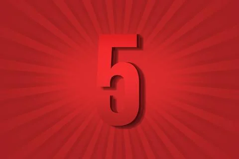 5 five Number design element decoration poster. label Illustrazione stock